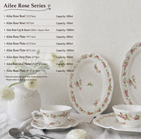 Service de table en céramique bleu et blanc à motif floral de roses de luxe, peint à la main, vaisselle vintage en porcelaine française, assiettes, bols, tasses à café