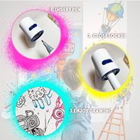 Ensemble de marqueurs aérographe pour enfants 12 couleurs marqueurs lavables avec pochoirs Kit d'art et d'artisanat amusant Cadeau créatif pour garçon et fille