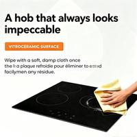 Table de cuisson vitrocéramique encastrable 3 zones 220V 5200W avec contrôle tactile, verre lisse, verrouillage enfant et minuterie, certifiée CE & RoHS