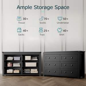 Moderna camera <span class=keywords><strong>da</strong></span> letto cassettone 6 cassetti casale armadio in legno per armadio ampio supporto TV per corridoio <span class=keywords><strong>ingresso</strong></span> soggiorno - Product Image 4