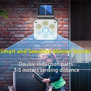 Lampe solaire LED extérieure, applique murale LED, veilleuses avec détecteur de mouvement, éclairage de sécurité, serre, jardin, rue, étanche - Product Image 5