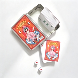 Singapore Style Chinese Mahjong Poker Tin Box Customized Printing Design OEM Factory Popular Paper <strong>Majong</strong> Cards <strong>Set</strong> - Product Image 1
