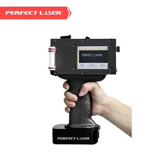 طابعة TIJ محمولة باليد من شركة Perfect Laser ذات شعار وكود ومعدل ومؤشر البيع بالتاريخ والشركة المصنعة 1-15 ملم