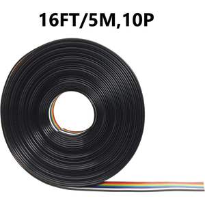 Câble ruban IDC Piutouyar en cuivre couleur arc-en-ciel, 10 fils, 16 pieds (5 m), pour connecteurs à pas de 2,54 mm - Product Image 6
