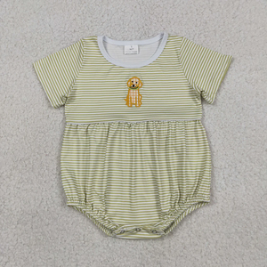 Baby Boys Summer Clothes Cotton <b>White</b> <b>Tee</b> and Striped Short Set Toddler Boy Puppy Applique Casual Outfit - Product Image 3