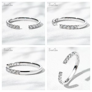 แหวนแต่งงานทองคำแท้ 18K ประดับเพชรทรงกลมเจียระไนแบบบริลเลียนท์ ขนาด 1.9 มม. เพชรเลี้ยงในห้องปฏิบัติการ แบบครึ่งวง - Product Image 4