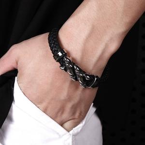 Bracciali Punk in pelle Hip Hop di alta qualità <span class=keywords><strong>con</strong></span> <span class=keywords><strong>bracciale</strong></span> da uomo <span class=keywords><strong>con</strong></span> gioielli di personalità <span class=keywords><strong>con</strong></span> fibbia magnetica - Product Image 6