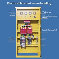 Boîtier de commande électrique industriel jaune personnalisable avec étiquette d'avertissement de danger et porte verrouillable pour unité de puissance moteur d'usine