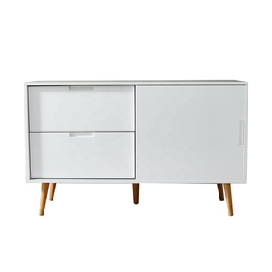 Cómoda Infantil de Madera Maciza en Blanco Puro, Cómoda de Terciopelo con 2 Cajones, Cómoda para <span class=keywords><strong>Ropa</strong></span>, Armario para Dormitorio o Baño - Product Image 1