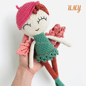 Benutzer definierte Baumwolle Gefüllte Gestrickte Mädchen Handgemachte Weiche Spielzeug Elf Plüsch Amigurumi Häkeln Fee Puppe - Product Image 3