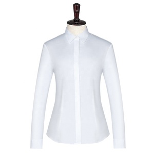 Vente chaude femmes chemises décontractées manches longues bouton avant bonne couture tissu tricoté motif solide plaine teint Techniques - Product Image 1