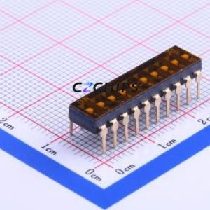 DSIC10THGET DIP Switch Through hole Component (THT) Switch Flat Toggle, Groove Type Single Pole Single Throw 10 2.54mm - Product Image 1