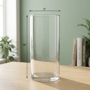 Vase cylindrique en verre transparent de 10 pouces, grand bougeoir hurricane, vase à fleurs, centre de table de mariage, décoration intérieure - Product Image 6