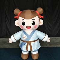 Costume gonflable Longgang 2,5 m pour fille Hanfu, certifié CE, en tissu Oxford durable et résistant à l'eau, pour publicité interactive