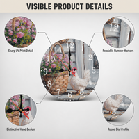 Jam Dinding Bulat Custom UV Printing Digital dengan Layar, Jam Gantung untuk Dekorasi Ruang Tamu - Mudah Dibersihkan & Dirawat
