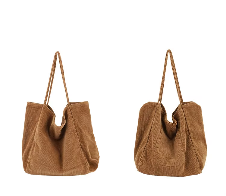 Large Capacity Corduroy Canvas Shopping Bag