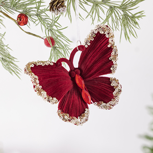 Adornos Colgantes Rojos con Purpurina y Diseño de Reno, Copo de Nieve, Campana, Lazo y Libélula para Árbol de Navidad y Decoración Festiva del Hogar - Product Image 2