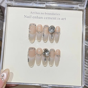 <span class=keywords><strong>Uñas</strong></span> Postizas Francesas Hechas a Mano con Impresión Personalizada, Reutilizables, <span class=keywords><strong>Uñas</strong></span> Artificiales al por Mayor con Caja de Empaque - Product Image 3