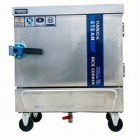 Vaporera de Arroz Eléctrica Profesional de 4 Bandejas con Acero Inoxidable para Restaurantes Comerciales, Cantinas, Máquina de Uso Pesado