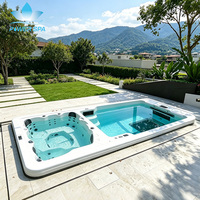 Spa de nage extérieur moderne à contre-courant, chauffé, en acrylique, pour l'exercice et le massage, avec courant de nage, pour le bien-être commercial, à vendre