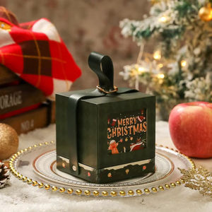 Caja de Dulces Navideños, Caja de Regalo para Manzanas de Nochebuena, Caja para Pastel de Mousse, Caja de Regalo Portátil, Decoración Navideña - Product Image 2