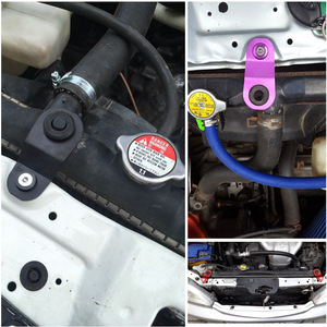 Auso-Racing Universal Car Radiator <b>Bracket</b> Aluminum Support Clip For Retrofit Upgrade Red Blue Purple Gold Black <b>Silver</b> - Product Image 5