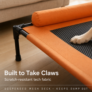 Elevated <b>Dog</b> <b>Bed</b> Breathable Mesh Pet Cot <b>Raised</b> Puppy Sleeping Mat with Removable Washable Cover Grey - Product Image 5