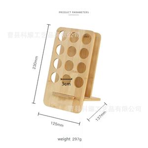 Wooden Essential Oil <b>Bottle</b> <b>Storage</b> <b>Rack</b> 12 Compartment Bamboo Desktop Organizer Standing Type Multi Layer Display Holder - Product Image 2