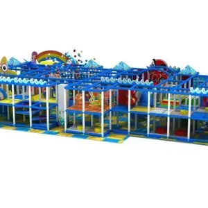 שעשועים כחול לילדים בית משחקים לילדים רכים מנז 'ה Ninja קורס טרמפולינה פארק לילדים