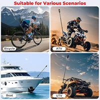 Kewig 110cm Perche à drapeau en alliage d'aluminium pour moto, multifonctionnelle, support de caméra sport et perche à selfie pour caméra d'action Insta360