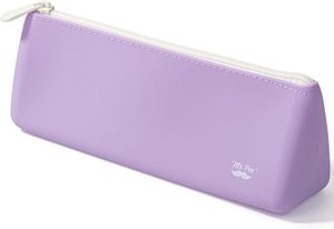 Estuche de Silicona para Lápices - Diseño Triangular Beige Cálido, Tamaño Pequeño, Sin Cierre, Uso Escolar y de Oficina, Multiusos - Product Image 4