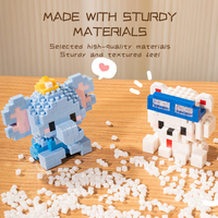 Lot de blocs de construction Micro Diamant Ours Brun Cœur d'agneau 175 pièces, mini briques animales, fournisseur en gros, cadeaux pour enfants