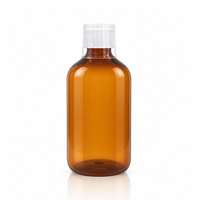 Botol Obat Kumur PET Langsung dari Pabrik, Botol Perawatan Mulut Plastik Amber 28mm dengan Tutup Sekrup, Produsen Kemasan Warna Kustom