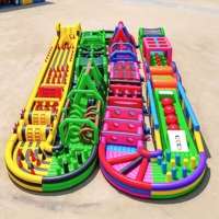 Parcours d'obstacles gonflable géant pour course d'assaut, jeu de terrain de jeu pour location de carnaval
