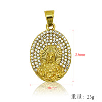 Hip Hop Croix Jésus CZ Religieux Anti Non Ternir Jésus Pvd En Acier Inoxydable Bijoux De Mode Pendentifs Colliers pour Hommes Rappeur