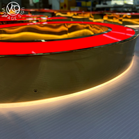 Lettres de casino 3D LED personnalisées à double éclairage avec face rouge et coque miroir dorée