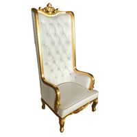 Chaise trône moderne en cuir de style gothique en or blanc pour la décoration de bureau