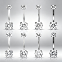Cadeau pour elle : Piercing de nombril en zircon 5A, acier inoxydable 316L, filetage externe, bijoux de piercing corporel, vente en gros