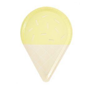 Assiettes, serviettes et gobelets jetables en papier DAMAI Pastel Macaron en forme de crème glacée, décorations de table pour fête d'anniversaire d'été avec paillettes dorées - Product Image 4