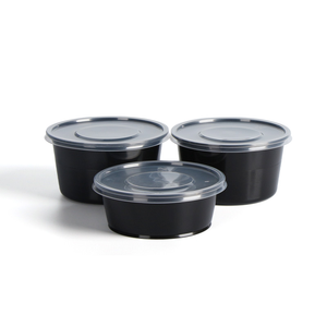 Black Round Plastic PP 9 OZ Microondas Hot Soup Packing <span class=keywords><strong>Bowl</strong></span> Com Tampa Recipiente De Alimento Descartável 250 ml - Product Image 5