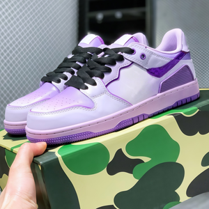 Artículos de Alta Calidad Más Vendidos en 2026, Zapatos Deportivos Casuales de Moda Bapeeess con Diseño de Estrella, de Piel Sintética Patentada, Color Morado, para Caminar, Hacer Skateboard y Deportes - Product Image 4