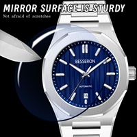 Montre mécanique de luxe pour homme, affaire, avec cadran lumineux, verre saphir, étanche 5 ATM, boîtier en acier inoxydable, analogique, 20 mm