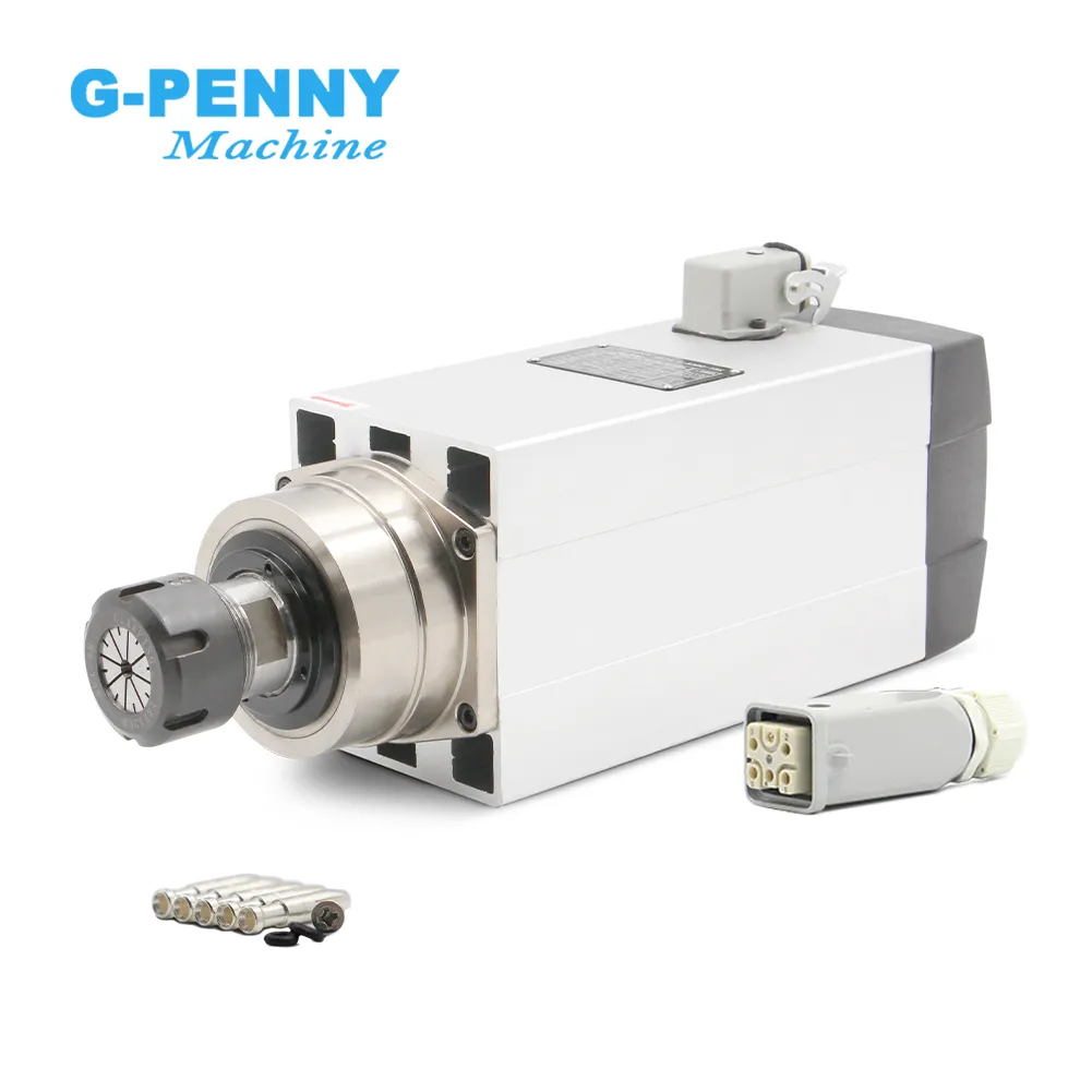 การปรับแต่ง Gpenny 4.5KW ER32 220 v/380 v มอเตอร์แกนระบายความร้อนด้วยอากาศไม่มีหน้าแปลนใช้สําหรับเครื่องกัด CNC