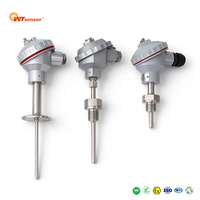 WTsensor PCT220 Pemancar Suhu Berpelindung dengan Probe Platinum Resistance RTD 8mm 4-20mA 0.5%FS -50~250C IP65 SS304