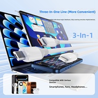 Câble de charge rapide USB-A en silicone 3 en 1 Type-C pour appareils Android, charge universelle pour smartphones et tablettes