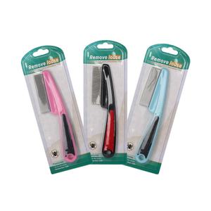 工場卸売ブリスターカード包装 ペット用シラミ・ノミ取りコーム（持ち手付き） - Product Image 1