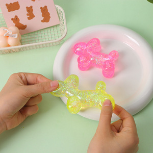 Produit phare : Jouet sensoriel <span class=keywords><strong>anti</strong></span>-<span class=keywords><strong>stress</strong></span> en silicone, chien <span class=keywords><strong>ballon</strong></span> à paillettes, souple à la maltose, à remontée lente, respirant, pour le bureau - Product Image 3