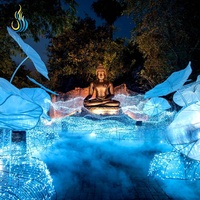 Riesige Festival-Laterne mit sitzendem Buddha – Bestseller: Energiesparende LED-Beleuchtungsdekoration aus Eisen für Tempel, Parks und Veranstaltungen