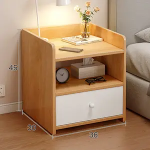 Wholesale Hot Sale Modern Drawer Nightstand Bedroom Solid Wooden Bedside End Table