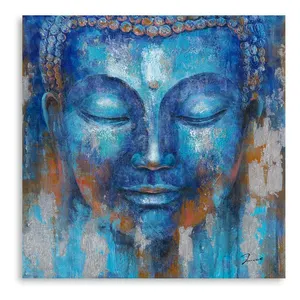 Buddha Wand kunst Blue Buddha Gemälde Leinwand Buddha Statue Bilder Abstrakte Hindu Religiöse Kunstwerke Home Decoration